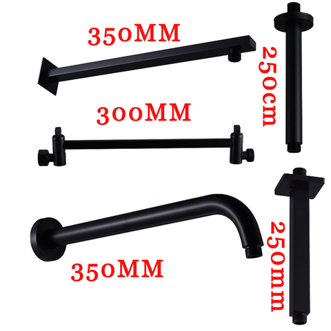 Black Round and Square Shower Arm Multi-Style Wall Mount Ceiling Mount Shower Holder Brass Folding Extension Telescopic Arm ► Photo 1/6
