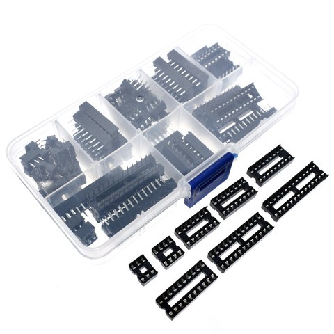 66PCS/Lot DIP IC Sockets Adaptor Solder Type Socket Kit 6 8 14 16 18 20 24 28 Pin DIP-8 16-Pins DIP8 DIP16 IC Connector ► Photo 1/6