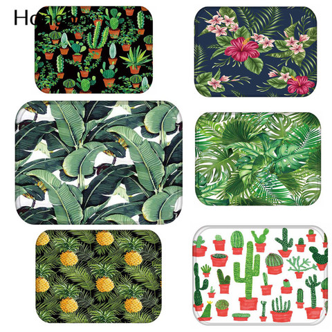 Hongbo Tropical Cactus Monstera Pattern Anti-Slip Suede Carpet Door Mats Doormat Outdoor Kitchen Room Floor Mat Rug ► Photo 1/6