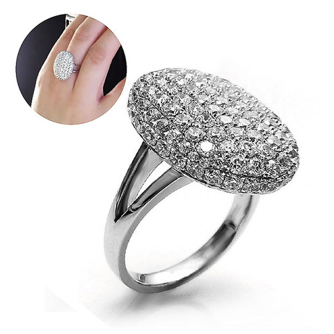 GETNOIVAS Silver Color Twilight Breaking Dawn Bella Engagement Wedding Ring Gorgeous Rhinestone Inlay Women Rings  Jewelry SL ► Photo 1/6