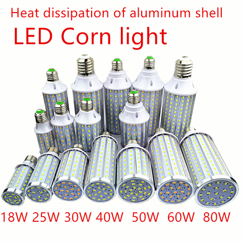 NEW 1pcs/lot 5730 LED CORN BULB Aluminum shell corn lamp 18W 25W 30W 40W 50W 60W 80W 85-265V E14 E26 E27 E39 E49 LED Corn light ► Photo 1/1