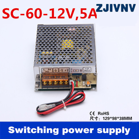 60W 12V 5A universal AC UPS/Charge function monitor switching power supply 13.8v, battery charger 2 year warranty (SC-60-12) ► Photo 1/6