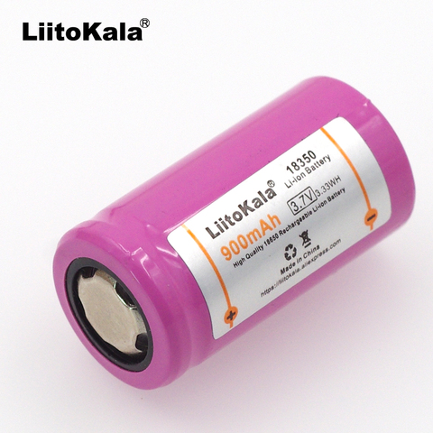 3pcs Liitokala ICR 18350 lithium battery 900mAh Rechargeable battery 3.7V power cylindrical Lamps Electronic cigarette smoking ► Photo 1/4