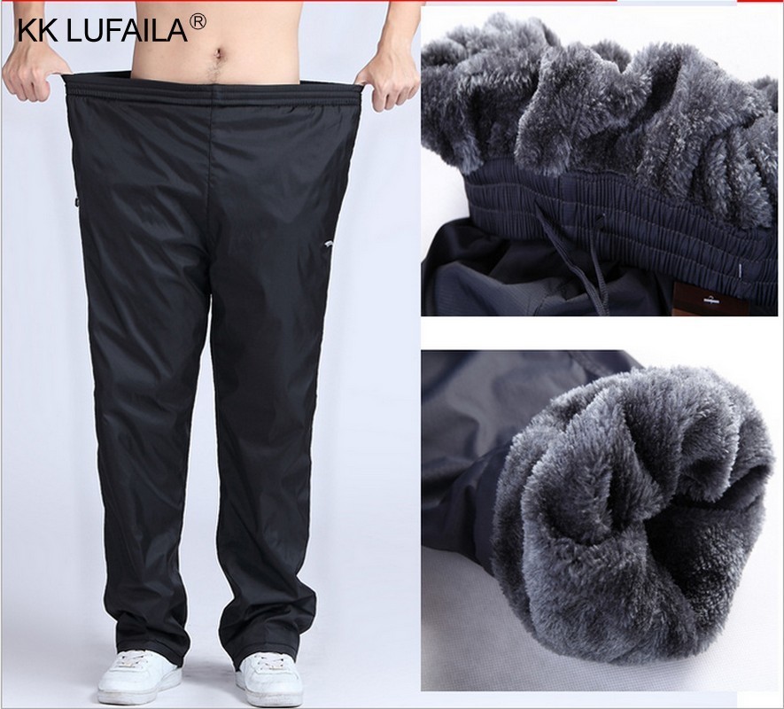 Men's Super Warm Winter Pants Thick Wool Joggers Fleece Trousers