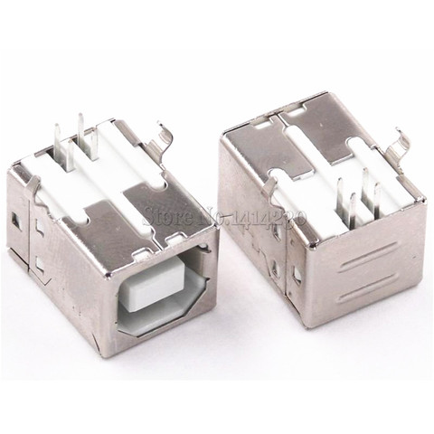 10Pcs Square USB socket usb B Type Female 90 degree PCB welding parent Connector For Printer Data ► Photo 1/2