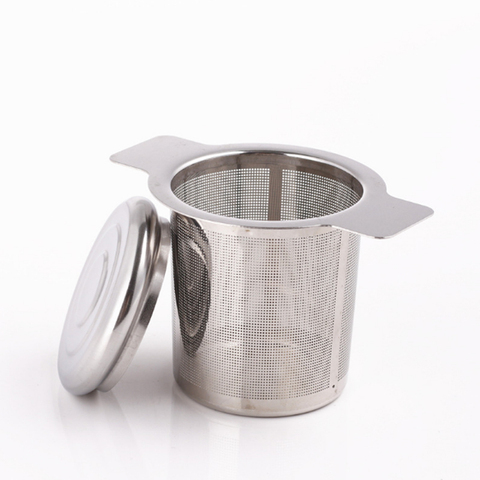 coffee filter funnel grid binaural coffee leak tea leak filter with cover & handle mesh leak 304 stainless steel ► Photo 1/6