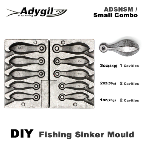 Adygil DIY Fishing Snapper Sinker Mould ADSNSM/Small Combo Snapper Sinker 28g 56g 84g 5 Cavities ► Photo 1/5
