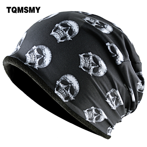 TQMSMY Fashion Skull Pattern Hats For Men Winter Warm Skullies Beanies Women Thick Ski Caps Unisex Hip Hop Punk Cool Bone Gorros ► Photo 1/6