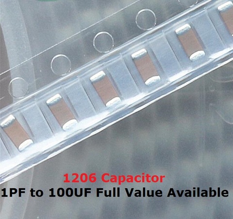 100PCS 1206 SMD capacitor kit 0.33UF 0.47UF 330NF 470NF 1UF 2.2UF 4.7UF 50V 105 334 474 225 475 K/M/Z X7R capacitance 50V ► Photo 1/1