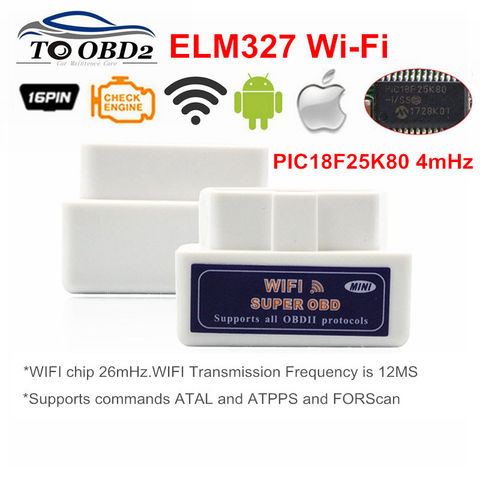 Free Shipping Car OBD 2 Mini ELM327 v1.5 Wifi OBD2 II ELM 327 wi-fi Auto Scanner Android Iphone eml327 odb scan Diagnostic Tool ► Photo 1/6