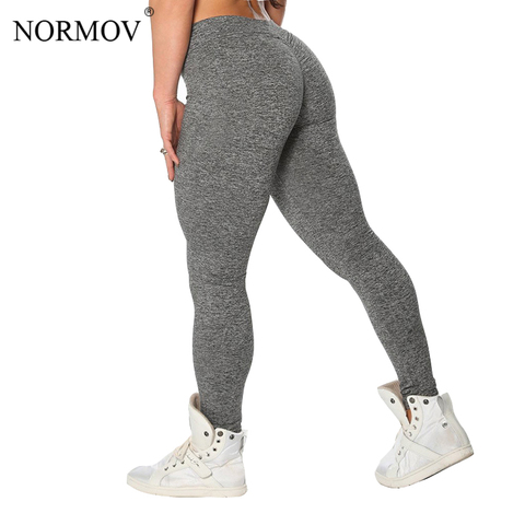 NORMOV S-XL 3 Colors Casual Push Up Leggings Women Summer Workout Polyester Jeggings Breathable Slim Leggings Women ► Photo 1/6
