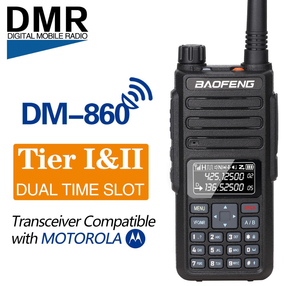 Baofeng DM-1801 Dual Band Tier I & II Digital Analog & DMR Radio Walkie Talkie 