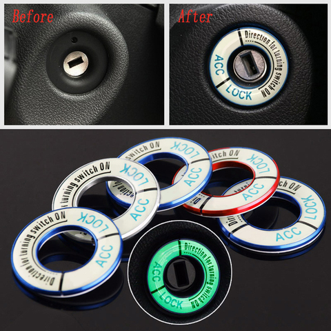 Car Ignition Key Ring Cover Decorative Trim Luminous Stickers For Peugeot 208 301 307 308 2008 3008 5008 Accessories car-styling ► Photo 1/6
