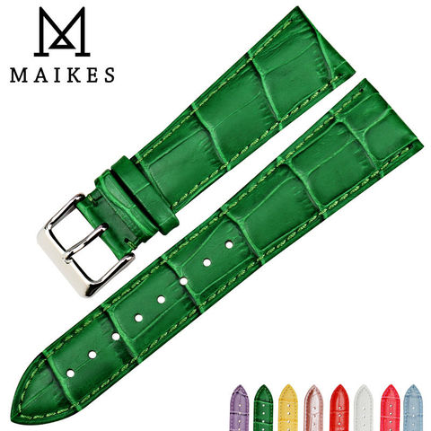 MAIKES watch accessories 16mm 18mm 20mm 22mm watch band genuine leather watch strap fashion green for Gucci women watchbands ► Photo 1/6