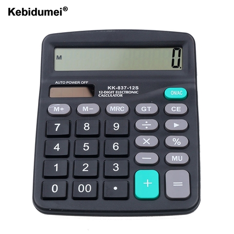 kebidumei Solar Calculator Calculate Commercial Tool Battery or Solar 2in1 Powered 12 Digit Electronic Calculator and Button ► Photo 1/6