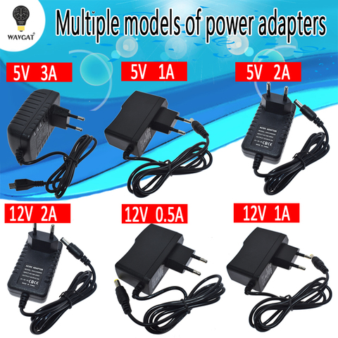 100-240V AC to DC Power Adapter Supply Charger adapter 5V 12V 1A 2A 3A 0.5A EU Plug 5.5mm x 2.5mm DC Plug Micro USB for Arduino ► Photo 1/6