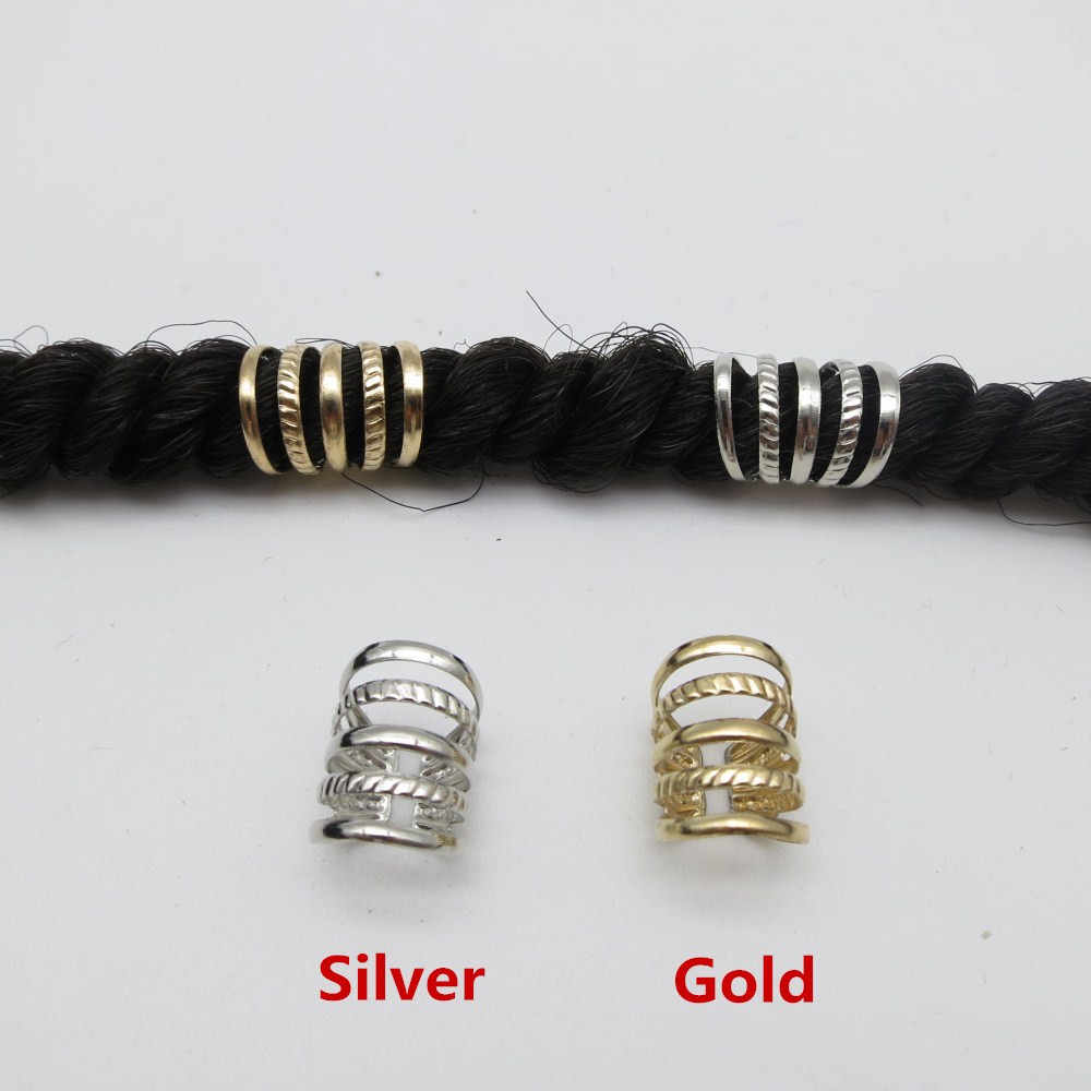 5Pcs-10pcs Gold/Silver adjustable hair dread Braids dreadlock Beads cuffs  clips for Hair accessories - Price history & Review | AliExpress Seller -  Reggae shop 