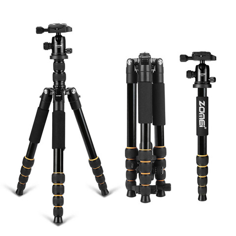 Zomei Q666 Professional Tripod Monopod with Ball Head Compact Travel Tripods Portable Camera Stand for SLR DSLR Digital Camera ► Photo 1/6