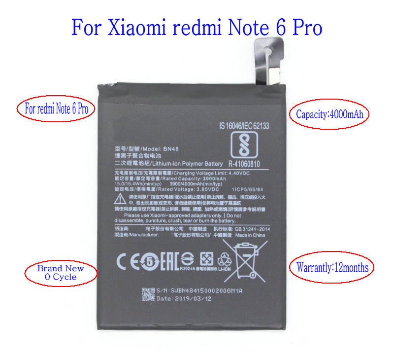 Price History Review On Ciszean 1x Bn48 4000mah Replacement Battery For Xiaomi Redmi Note 6 Pro Bn48 Batteries Red Rice Note6 Pro Bateria Battery Aliexpress Seller Ciszean Official Store Alitools Io Price History Review On Ciszean 1x Bn48 4000mah Replacement Battery For Xiaomi Redmi Note 6 Pro Bn48 Batteries Red Rice Note6 Pro Bateria Battery Aliexpress Seller Ciszean Official Store Alitools Io