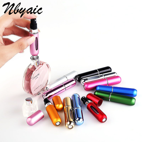 free shipping 5ml Portable Mini Aluminum Refillable Perfume Bottle With Spray Empty Cosmetic Containers With Atomizer For Travel ► Photo 1/6