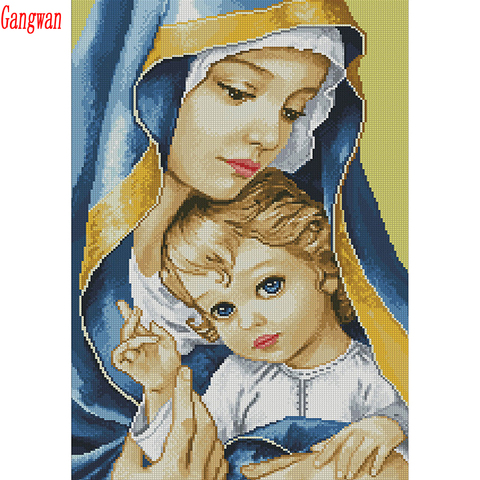 5D DIY Diamond Painting Full Square Round Drill Religious Madonna & baby Embroidery Cross Stitch 5D icon gift Home Decor mosaic ► Photo 1/6
