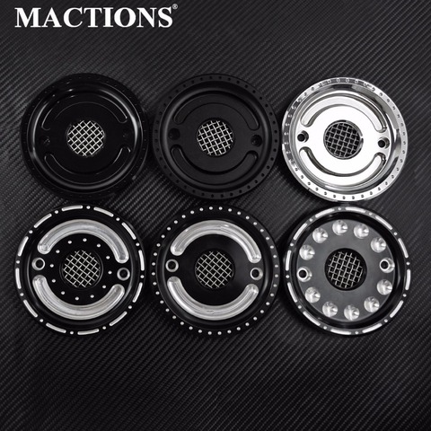 MACTIONS Pulley Cover With Mesh Countershaft Front Pulley Cap Black Chrome For Harley Sportster XL 2004 - 2015 2016 2017 2022 ► Photo 1/6