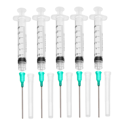 5 Pack 3ML Dispensing Syringe With 18 Ga 1.5