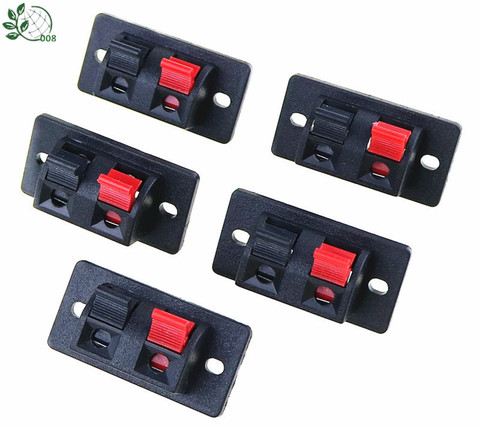 2022 Hot 5 Pcs 2 Positions Connector Terminal Push in Jack Spring Load Audio Speaker Terminals ► Photo 1/6