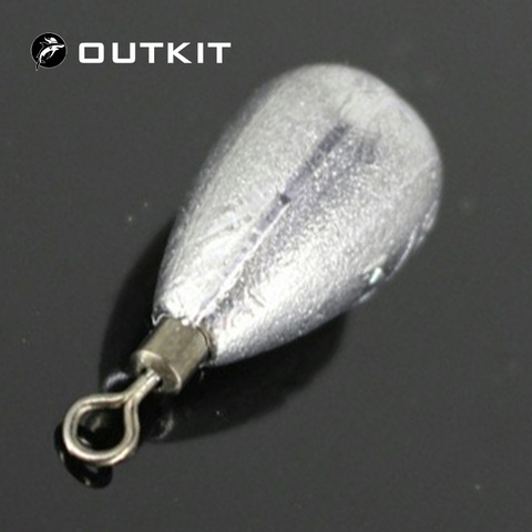 OUTKIT 10pcs/lot Top quality drop water lead sinkers swivels fishing lead weight fishing lead sinker lures weight for 3g 5g 7g ► Photo 1/6