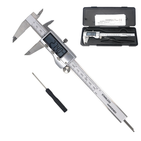 Digital Vernier Caliper Guage Micrometer 150mm 200mm LCD Electronic Stainless Steel 0.01mm Ruler  Measuring Guage + Box ► Photo 1/6