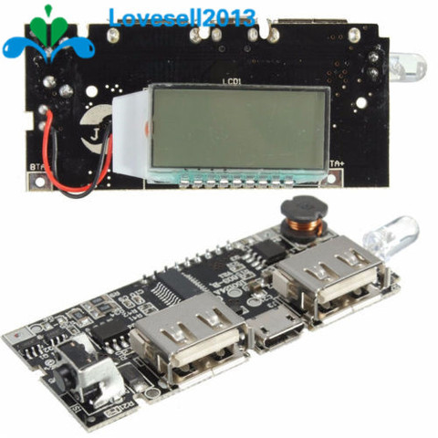 Automatic Protection! Dual USB 5V 1A 2.1A Mobile Power Bank 18650 Lithium Battery Charger Board Digital LCD Charging Module ► Photo 1/3