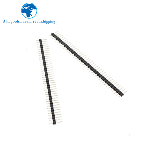 10pcs TZT  40 Pin 1x40 Single Row Male 2.54 Breakable Pin Header Connector Strip for Arduino Black ► Photo 1/1
