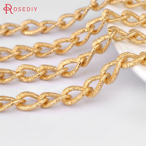 (16932-G)2 meters 10*7MM Oxidation Gold Color Aluminum Embossed Extended chain Diy Jewelry Findings Accessories Wholesale ► Photo 1/4