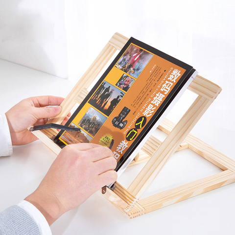 Students Reading Wooden Bookends Adjustable Magazine Book Stand Desktop Tablet Support Multi-functional Kids Painting Rack ► Photo 1/1