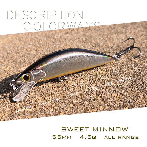 THETIME BRAND Sweet55 small jerkbait minnow lure 55mm/4.5g sinking mini artificial fishing bait for trout perch fish fishing ► Photo 1/6