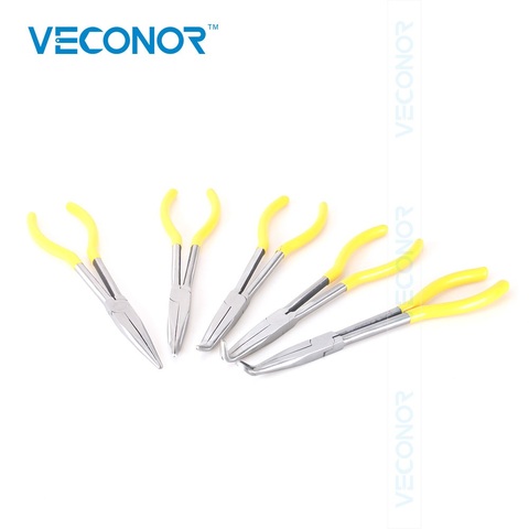 Veconor 5PCS 11 Inch Long Nose Pliers Set Bent Nose Plug Cable Puller Long Needle Nose Pliers Wire Cutter Hose Clamp ► Photo 1/5