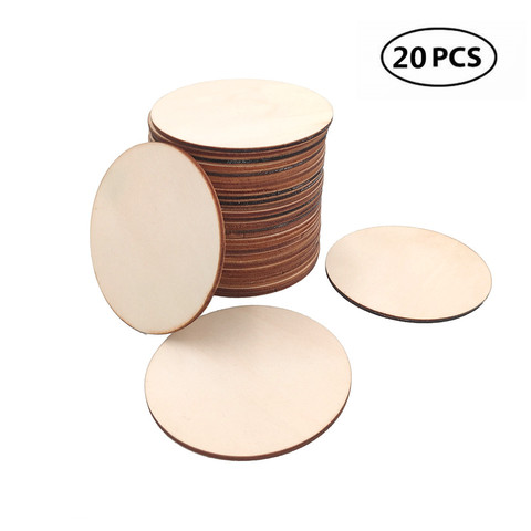 20pcs 50mm 1.96inch Unfinished Wooden Round Circles Ring Craft Card Making Scrapbooking DIY Embellishment Arts Decorative Craft ► Photo 1/6