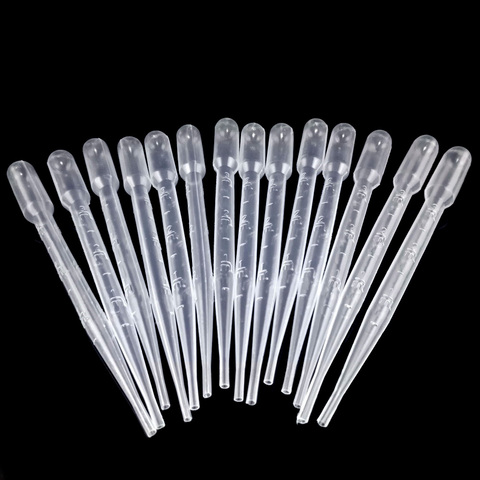 100pcs 3ml Capacity Transparent Plastic Disposable Graduated Transfer Pipettes Eye Dropper for lab chemicals experiment supplies ► Photo 1/3
