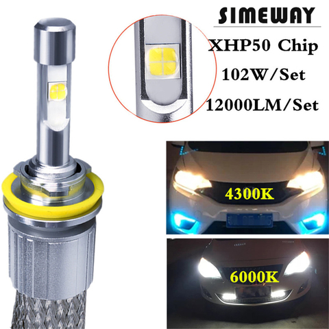 1Set H4 Car LED bulbs 104W 12000LM For CREE XHP50 Chips Auto LED Headlight Lamps 9005 9006 H1 H7 H11 Automobile Fog Front Light ► Photo 1/6