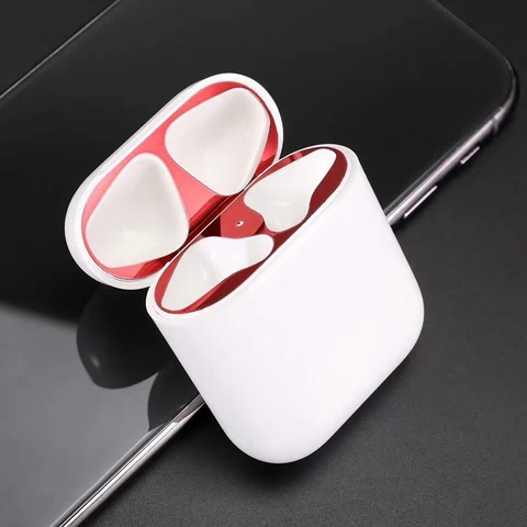 Metal Dust Guard Film For Apple AirPods 1 2 Cover Ultra Thin Earphone Protective Sticker Earphone Skin Protect Cover For AirPods ► Photo 1/6