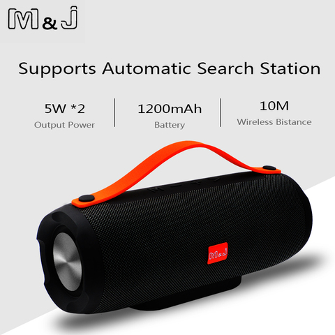 M&J Portable wireless Bluetooth Speaker Stereo big power 10W system TF FM Radio Music Subwoofer Column Speakers for Computer ► Photo 1/6