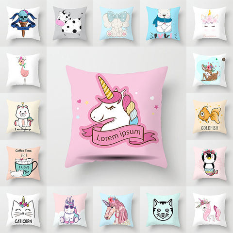 Mandala Tropical Flamingo Pattern Decorative Pillows Unicorn Cushion Cover Polyester Pillowcase Pillowcover ► Photo 1/6