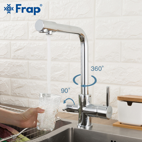 Frap Kitchen Faucets Deck Mounted Mixer Tap 360 Rotation with Water Purification Features Mixer Tap Crane For Kitchen Y40101 ► Photo 1/6