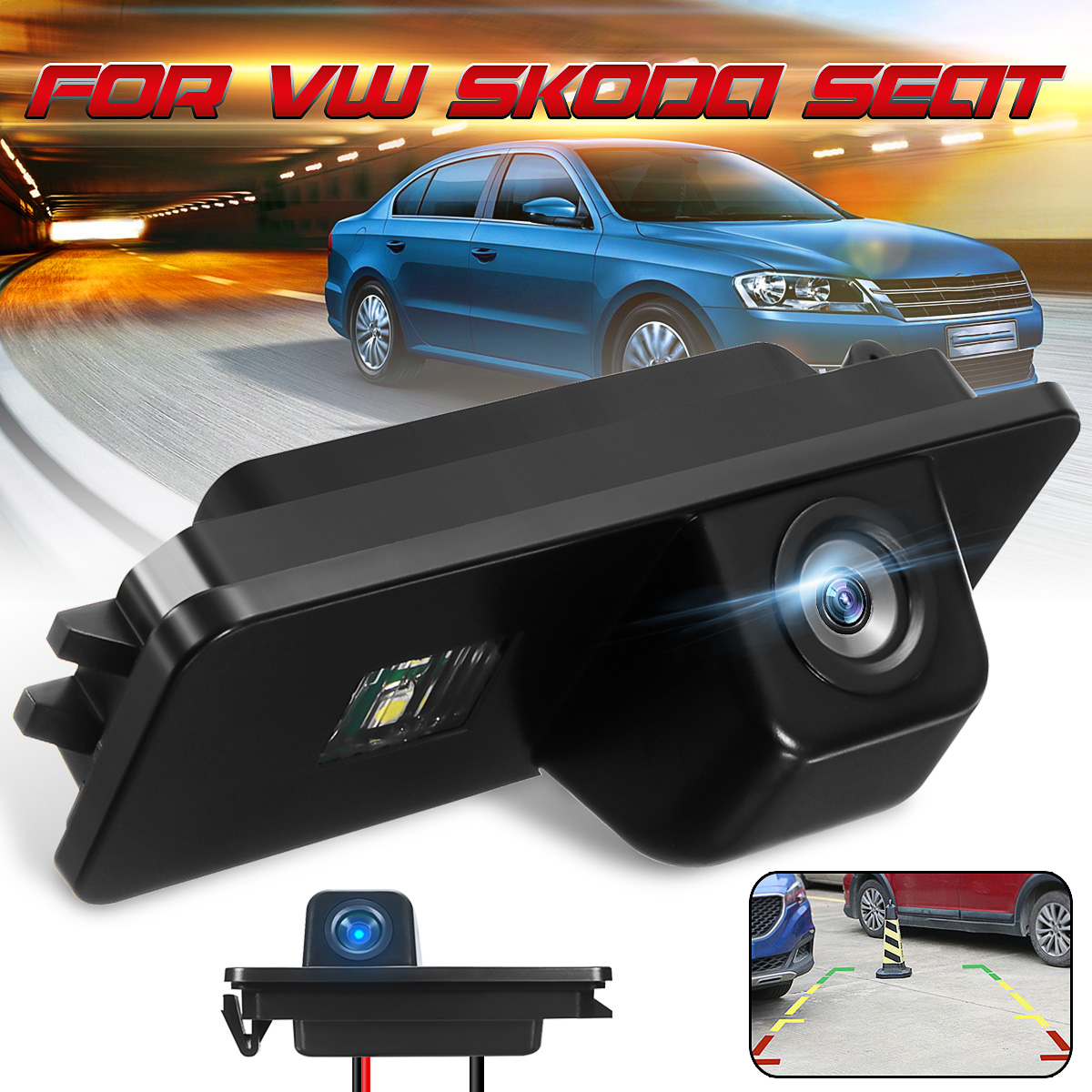 Car Rear View Reverse Camera For VW for Polo 2C Bora Golf MK4 MK5 MK6 Beetle Leon Backup Rearview Parking ► Photo 1/6