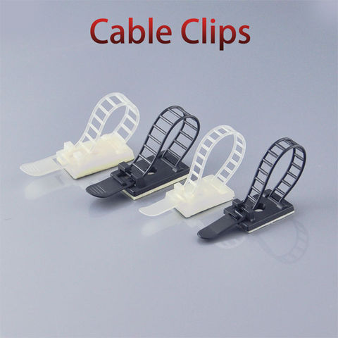10pcs Cable Clips 18*25 Clamp For Wire Tie Cable Mount Adjustable Cable Tie Fix Holder Clips White Black CL-1 ACT-17 ► Photo 1/6