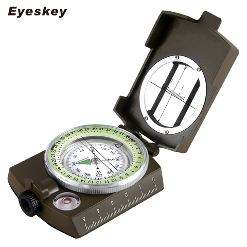 Military Lensatic Compass Eyeskey Survival Military Compass Hiking Outdoor Camping Equipment Geological Compass Compact Scale ► Photo 1/6