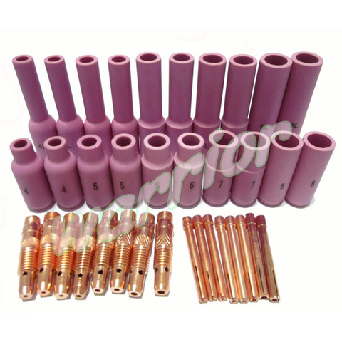 Warrior 36PK TIG Consumables 10N31 10N32 10N28 Collets Bodies Collet Extra Long Alumina Cup Nozzles Kit For WP-17 WP-18 WP-26 ► Photo 1/2