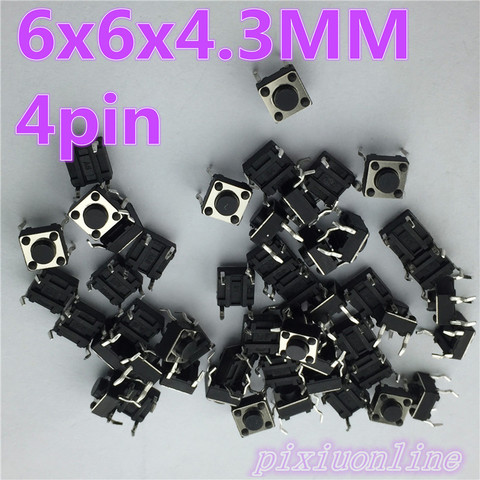 G89Y High Quality 50pcs/lot 6x6x4.3MM 4PIN G89 Tactile Tact Push Button Micro Switch Direct Plug-in Self-reset  Hot Sale 2017 ► Photo 1/6
