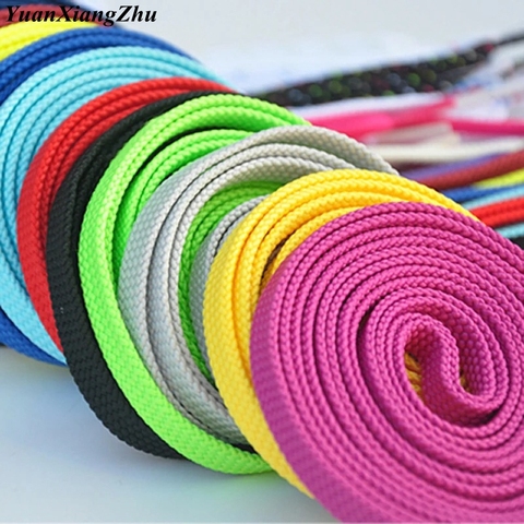 1Pair Double Flat Laces High Quality Polyester Shoelaces Fashion Sports Casual Shoe Lace Solid Flat Shoelace 28Colors ► Photo 1/6