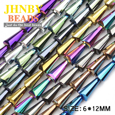 JHNBY Tower shape Austrian crystal beads Conical Spire loose beads glass 6*12mm 48pcs Jewelry Bracelet Making accessories DIY ► Photo 1/5